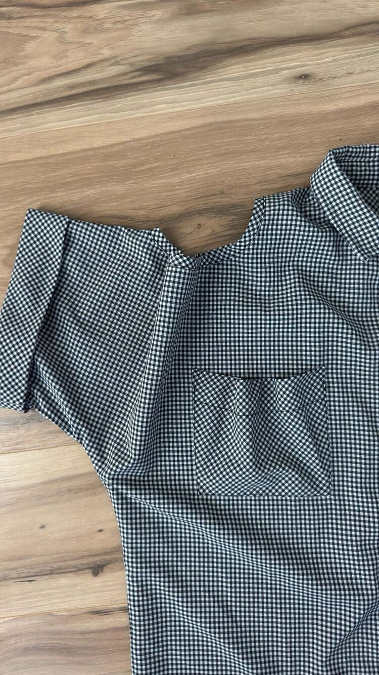 Von Dutch Gingham Cold Shoulder Shirt - Picture 5 of 9